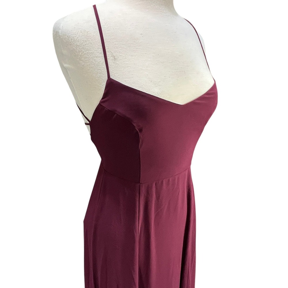 Show Me Your Mumu Kendall Strappy Maxi Dress Sz M Merlot Bridesmaid Formal Gown - Picture 4 of 11